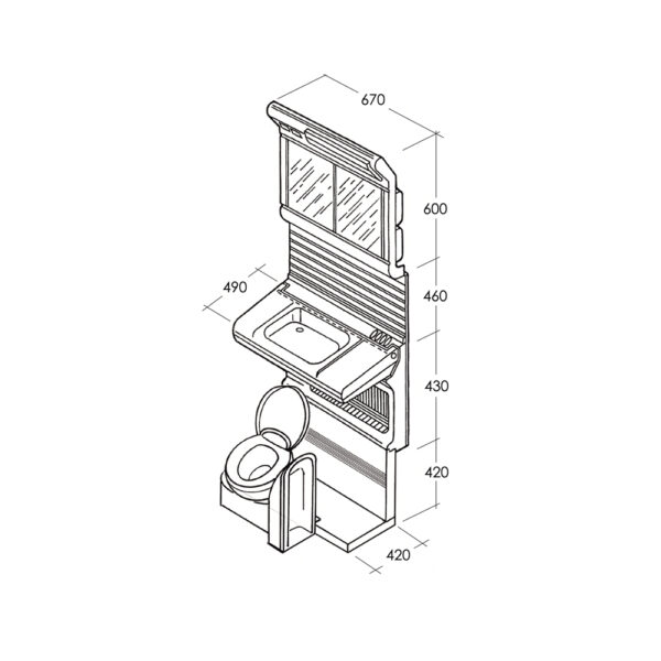 Lavello Ribaltabile Bianco Con Piletta E Tubo Flex Premontati KIT ARREDO BAGNO Solandata 4