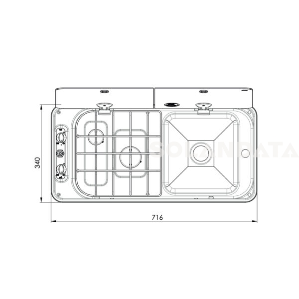 Piano Cottura Can Fl1323 1 Fuoco Vasca Dx COMBINATI E ACCESSORI Solandata 4