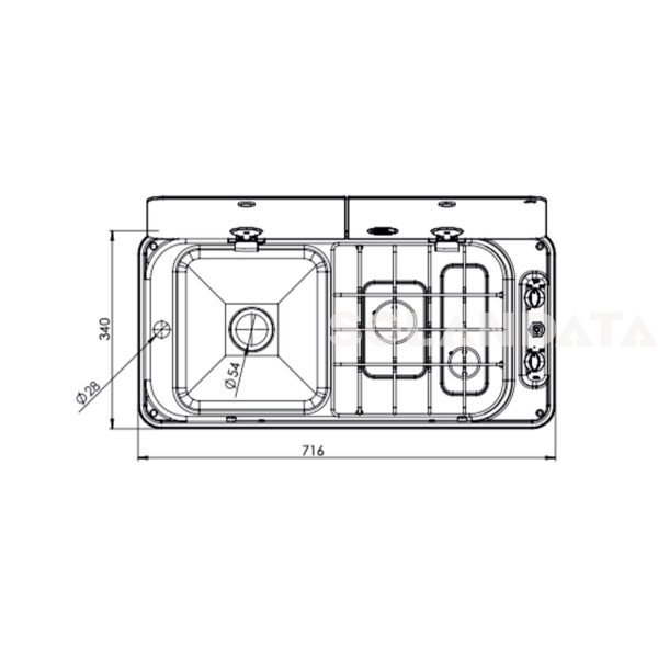 Piano Cottura Can Fl1402 2 Fuochi Vasca Sx COMBINATI E ACCESSORI Solandata 4