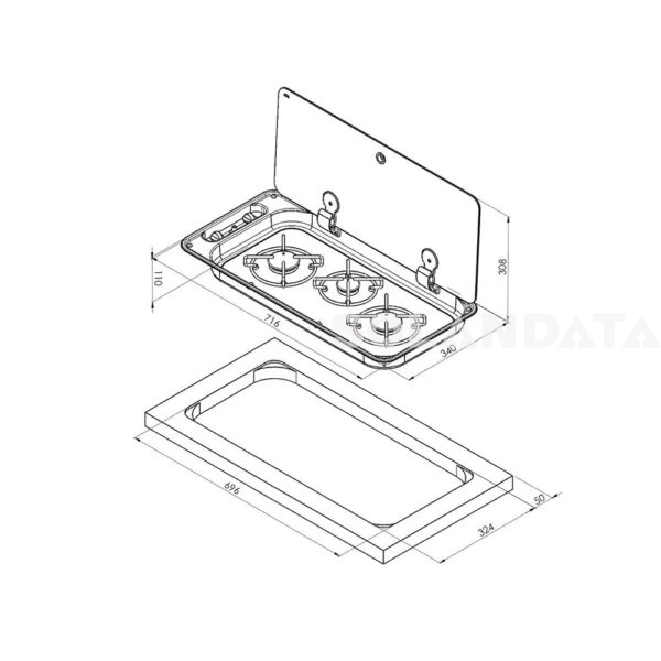 Piano Cottura Can Fc1350 3 Fuochi COMBINATI E ACCESSORI Solandata 4