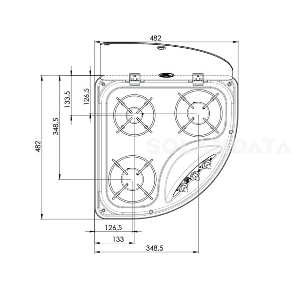 Piano Cottura Can Fc1344 3 Fuochi Versione Dx COMBINATI E ACCESSORI Solandata 4