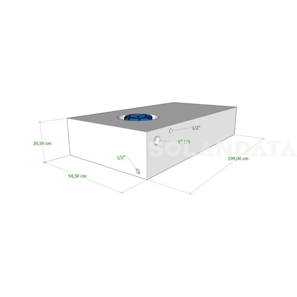 Serbatoio Camper 120 Lt – 104X54,50X20,50 Cm SERBATOI ACQUA Solandata 3