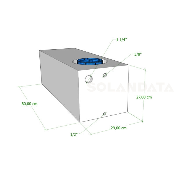 Serbatoio Camper 60 Lt – 80X29X27 Cm SERBATOI ACQUA Solandata 3