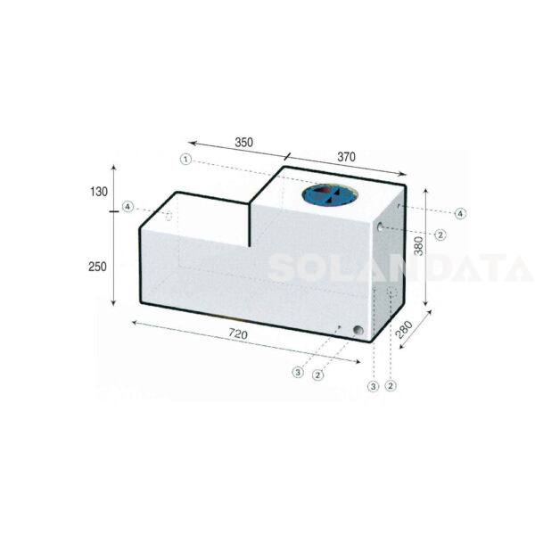 Serbatoio Camper Sagomato 65 Lt – 72X28X38 Cm SERBATOI ACQUA Solandata 3