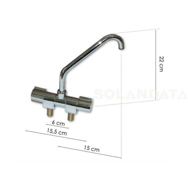 Miscelatore A Due Manopole Con Canna Abbattibile RUBINETTI E MISCELATORI Solandata 3