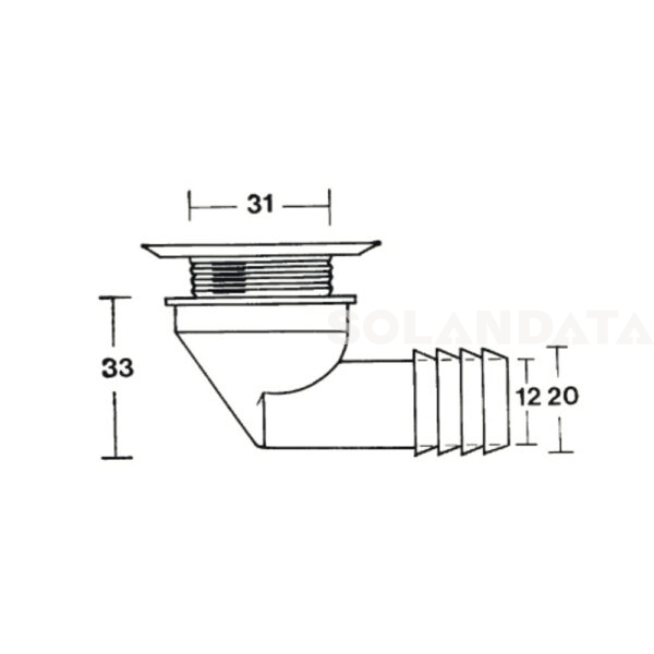 Piletta Curva D.20 Mm Con Tappo Catenella – 10 Pezzi PILETTE E SIFONI Solandata 4