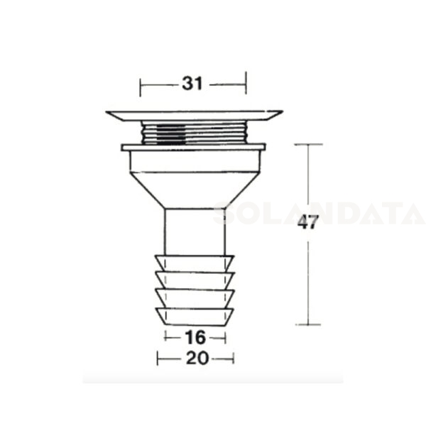 Piletta Dritta D.20 Mm. Con Tappo Catenella – 10 Pezzi PILETTE E SIFONI Solandata 4