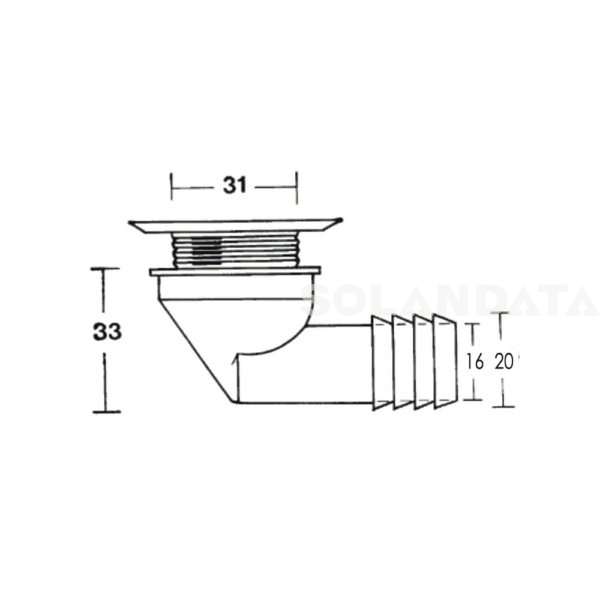 Piletta Curva D.20 Mm. Con Tappo Automatico – 10 Pezzi PILETTE E SIFONI Solandata 4