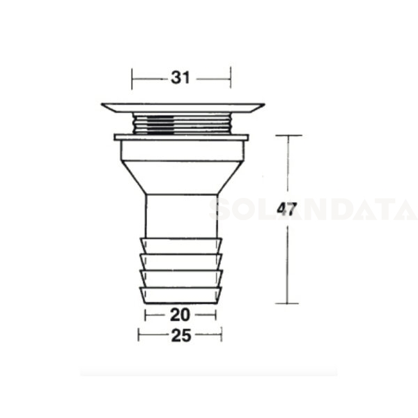 Piletta Dritta D. 25 Mm. Con Tappo Automatico – 10 Pezzi PILETTE E SIFONI Solandata 4