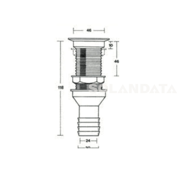 Piletta Dritta Scarico Doccia D. 25 Mm. Con Tappo Catenella – 4 Pezzi PILETTE E SIFONI Solandata 4