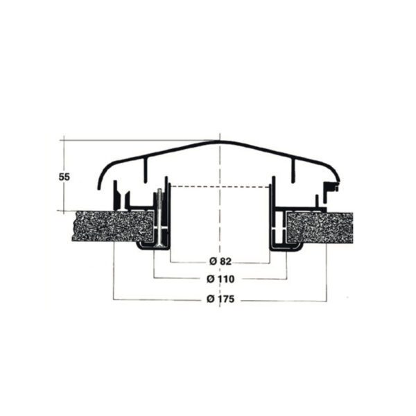 Aeratore Permanente Avorio Foro Ø 110 Mm Con Zanzariera AERATORI Solandata 4