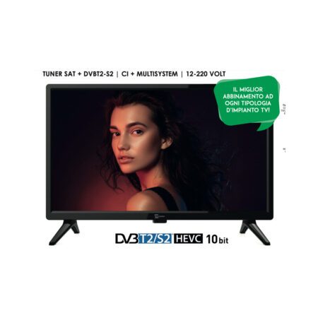 Tv Led Palco Hd 19″ Ls10 Tuner Sat Dvbs2 Ci + Dvbt2 12-220V Tv E Sistemi Retrovisivi Solandata