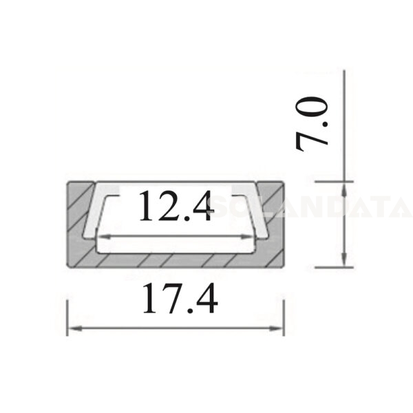 Profilo In Alluminio Con Copertura Opaca 2 Metri Per Strisce Led ILLUMINAZIONE Solandata 4