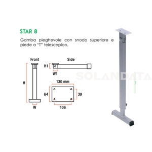 Gamba Snod. Telesc. Con Piede 720 Mm. Grig GAMBE TAVOLO Solandata