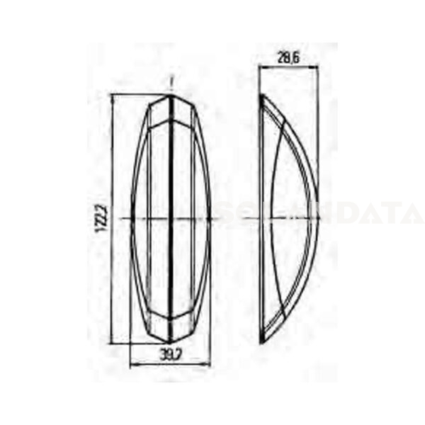 Luce Ingombro Rosso/Bianco A Sbalzo Dx FANALERIA Solandata 3