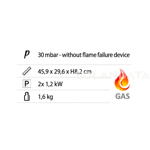 Fornello A Gas 2 Fuochi Phoenix 30 Mbar ARTICOLI GAS Solandata 7