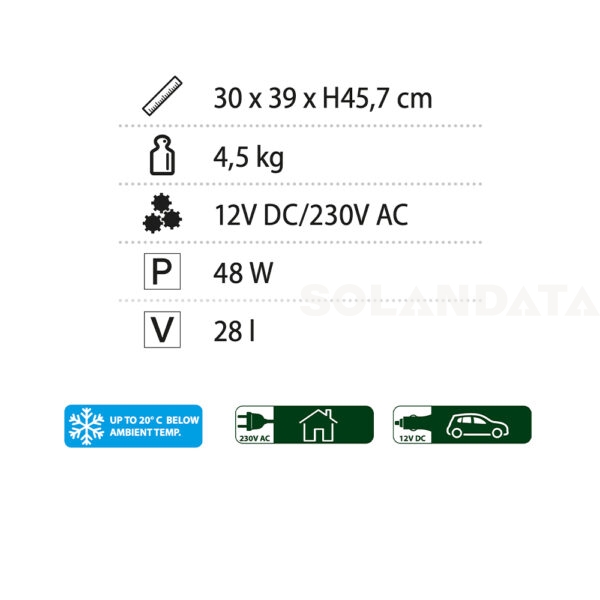 Frigobox Polarys Travel 28 L RAFFREDDAMENTO Solandata 13