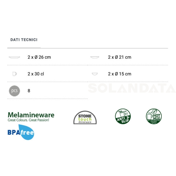 Set Di Stoviglie Tuscany – 8 Pezzi Novità 2024 Solandata 12