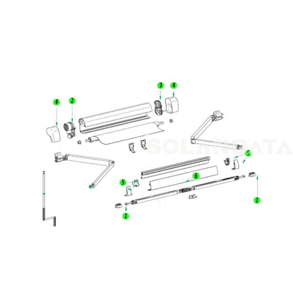 Ricambi Thule 5102 RICAMBI TENDALINI Solandata 3